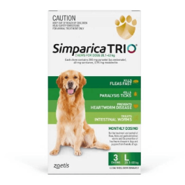Simparica Trio Large Dog 44.3 - 88lbs No Rx Required