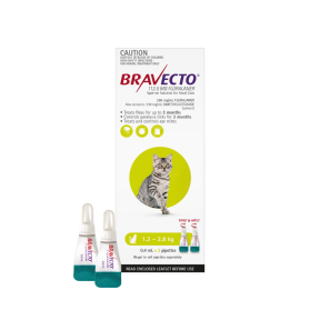 Bravecto Spot On Cat Small 2.6 - 6.2lbs Green 2 Pack Update