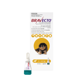 Bravecto Spot On Dog Very Small 4.4-9.9lbs Yellow 1 Pack