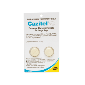 Cazitel Allwormer Dog Large 77lbs Blue
