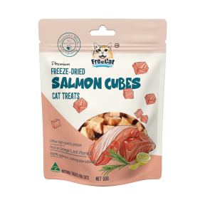Freecat Freeze Dried Salmon Cubes Cat Treats 50g Front
