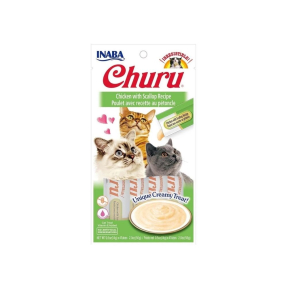 Inaba Churu Puree Chicken With Scallop Cat Treats 4 Pack