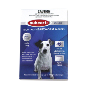 Nuheart Heartworm Tablet Dog Small 0-11kg Blue