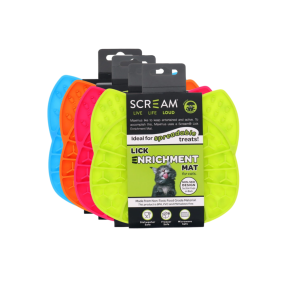 Scream Lick Enrichment Mat Suction Base Cat Face