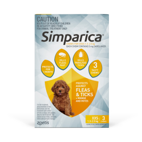 Simparica Puppies 1.3-2.5kg Yellow 3 Chews