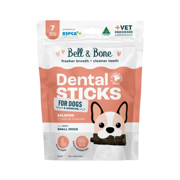 Bell & Bone Dental Sticks for Dogs Salmon with Mint & Charcoal main product photo