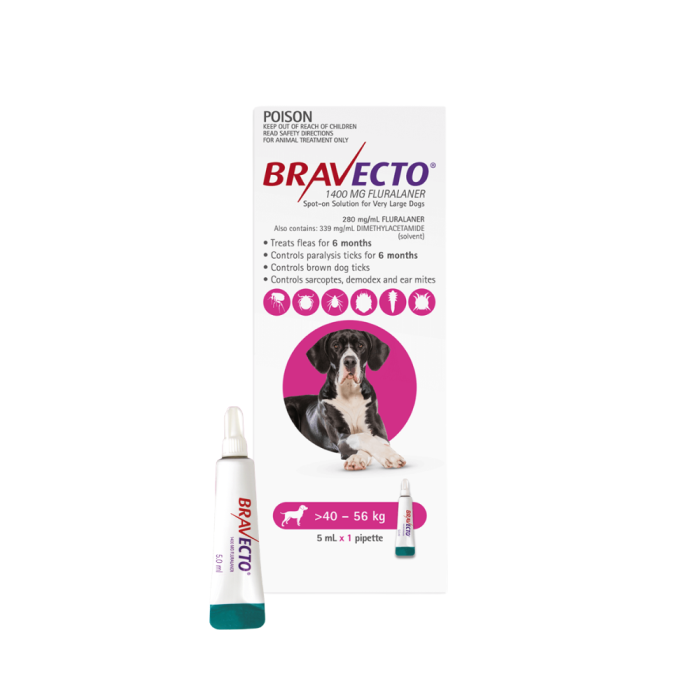 Bravecto Spot On Dog Very Large 88-123.5lbs Pink 1 Pack main product photo