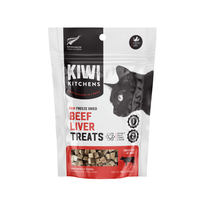 Kiwi Kitchens Raw Freeze Dried Beef Liver Cat Treats 30g main product photo