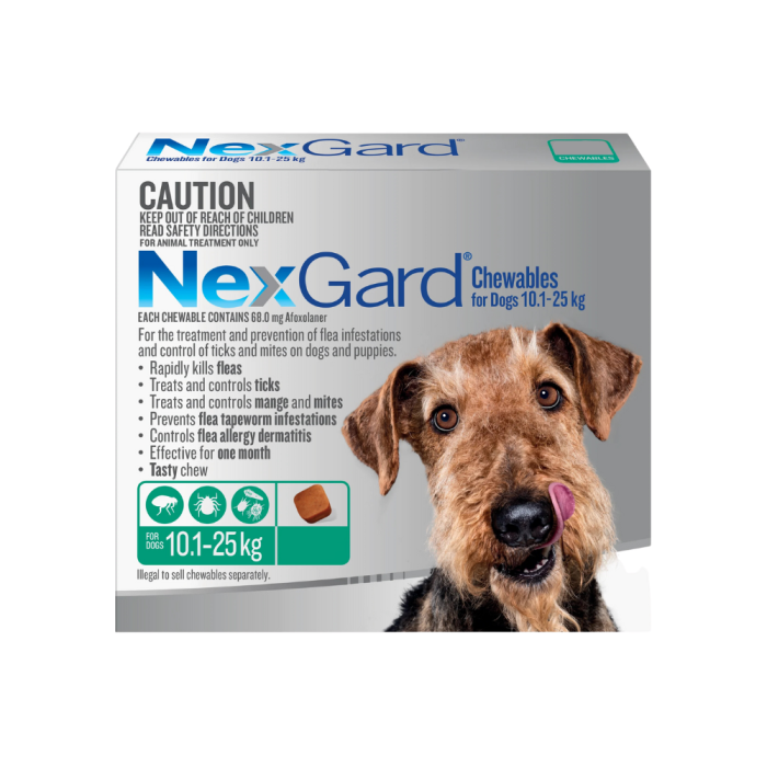 NexGard Chewables Dog Medium Green CanadaVet