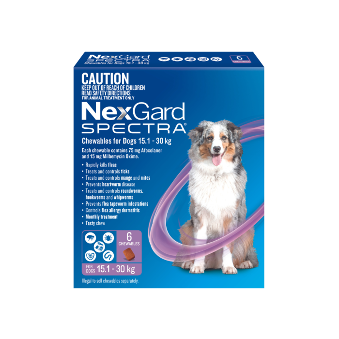 NexGard Spectra Dog Large 33.1 66.1lbs Purple CanadaVet