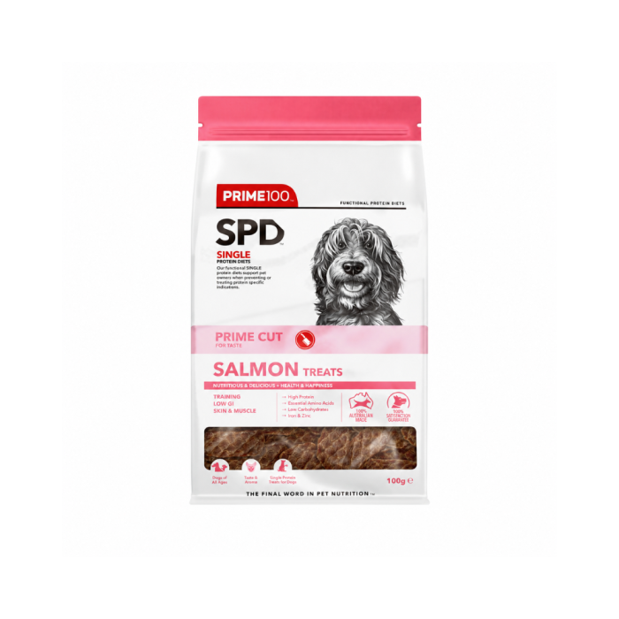 Prime100 SPD Prime Cut Dog Treats Salmon 100g main product photo