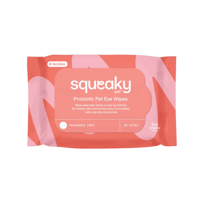 Squeaky Pet Probiotic Pet Eye Wipes Fragrance Free 20 Wipes main product photo