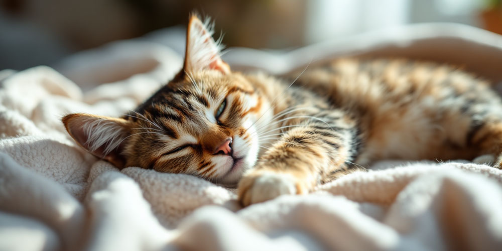 cat calm and being petted