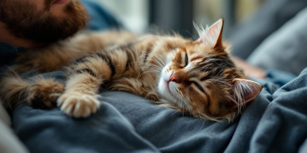 Cat with owner